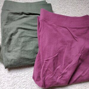 Old Navy Womens Leggings, Olive & Burgandy, size Medium